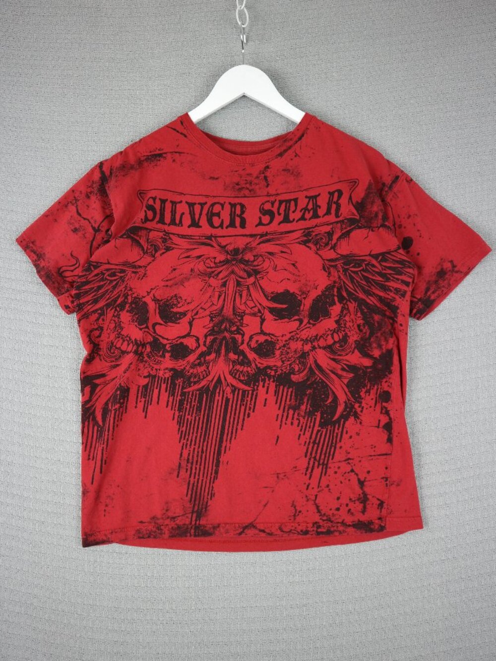 Silver Star Grunge Y2k All Over Print Graphic Mens Medium
